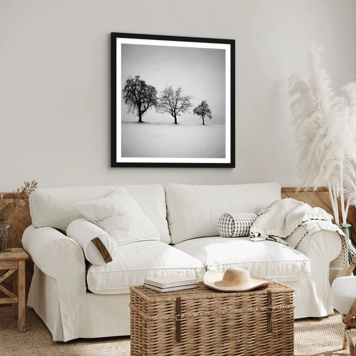 Pôster com moldura preta - Com que sonham elas? - 60x60 cm