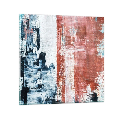 Quadro em vidro - Meio a meio abstrato - 30x30 cm