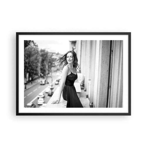 Pôster com moldura preta - Certamente uma parisiense - 70x50 cm