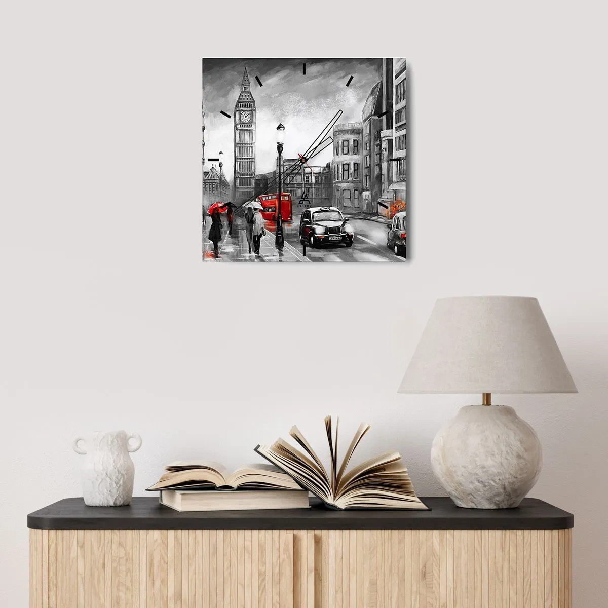 Relógio de parede - Relógio em vidro - Não é uma cidade cinzenta - 40x40 cm