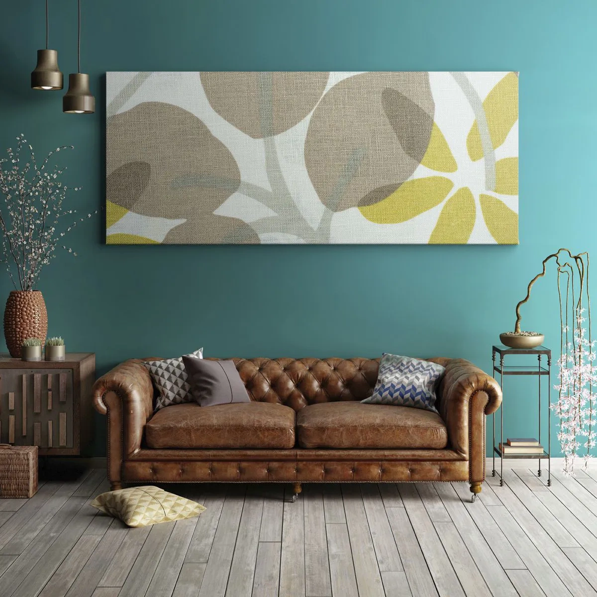 Quadro em tela - Composição a pleno sol - 100x40 cm