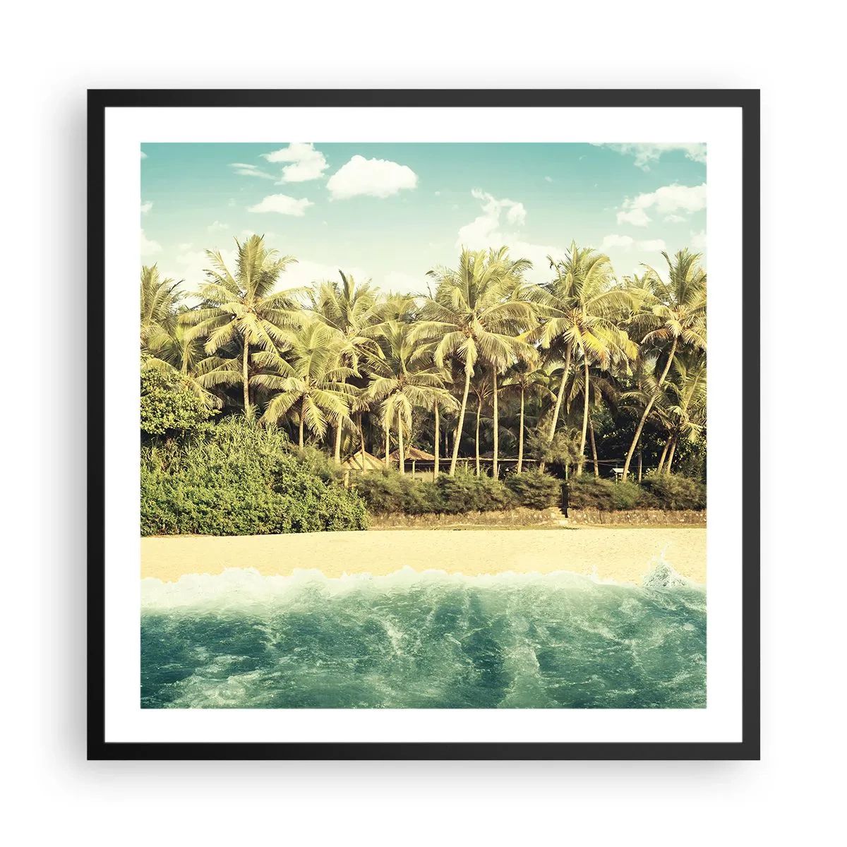 Pôster com moldura preta - Ou talvez aqui? - 60x60 cm