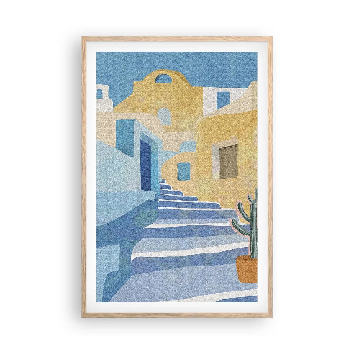 Pôster com moldura de carvalho claro - Um dia em uma cidade árabe - 61x91 cm