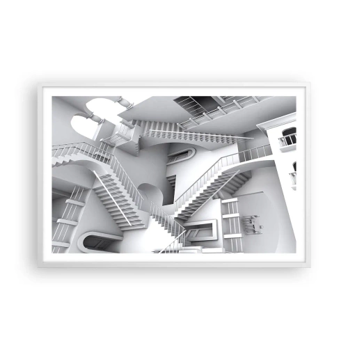 Pôster em moldura branca - Paradoxos do espaço - 91x61 cm