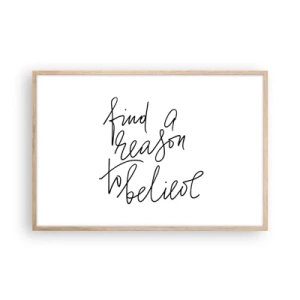 Pôster com moldura de carvalho claro - É possível - 91x61 cm