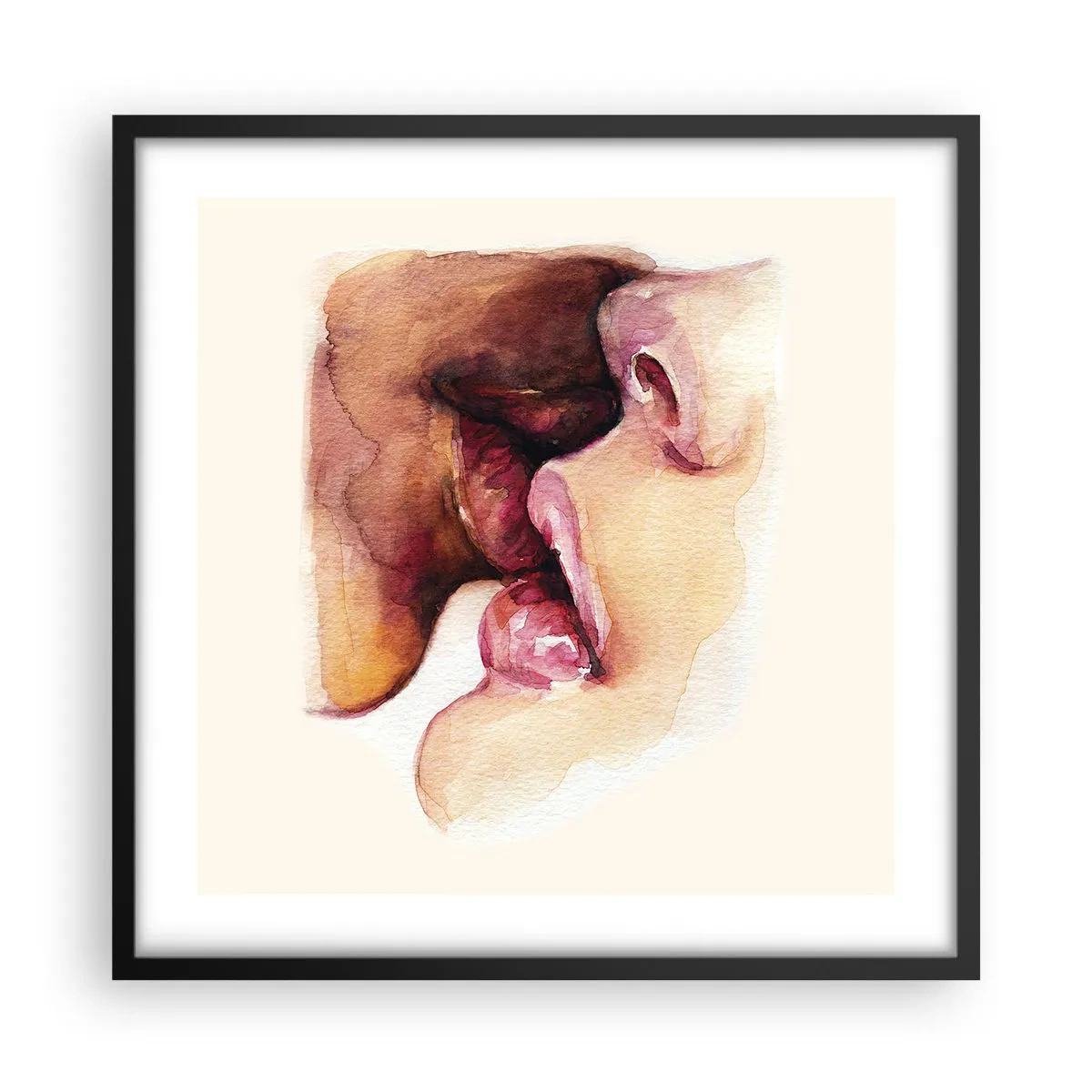 Pôster com moldura preta - Como a noite e o dia, a terra e o céu - 50x50 cm