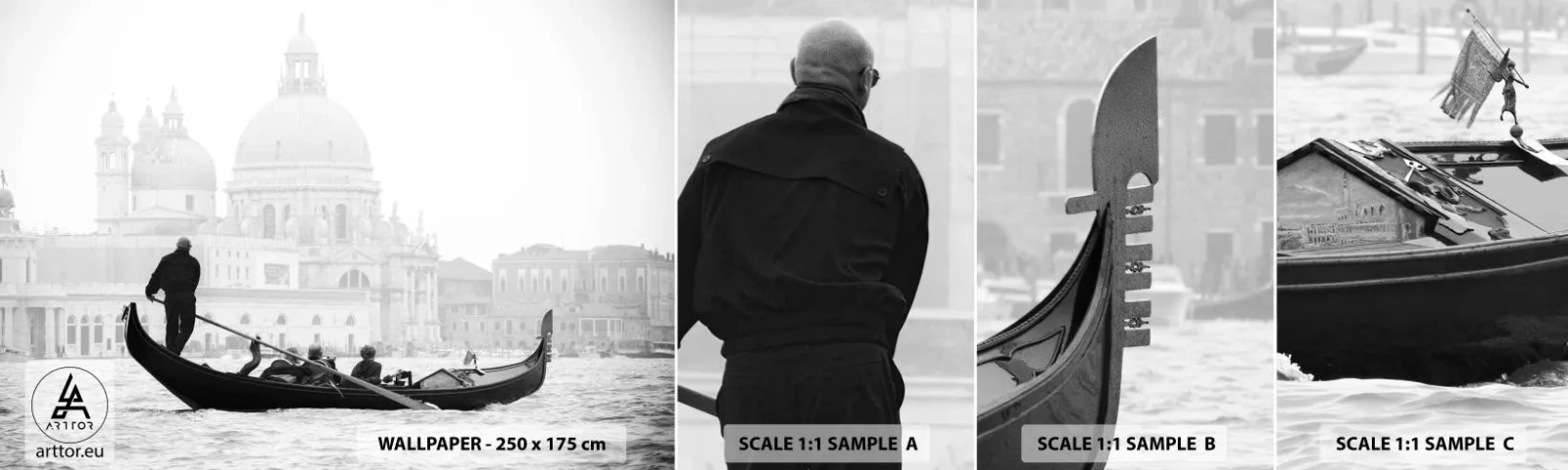 Amostra de papel de parede autocolante Deluxe Sticker - Uma viagem às fontes da beleza - Veneza, Cidade, Arquitetura - 100x30 cm