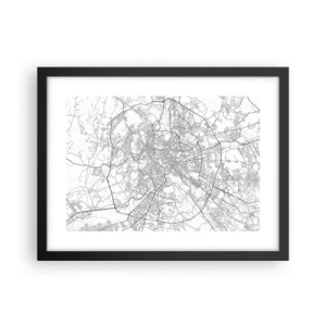 Pôster com moldura preta - Círculo romano - 40x30 cm