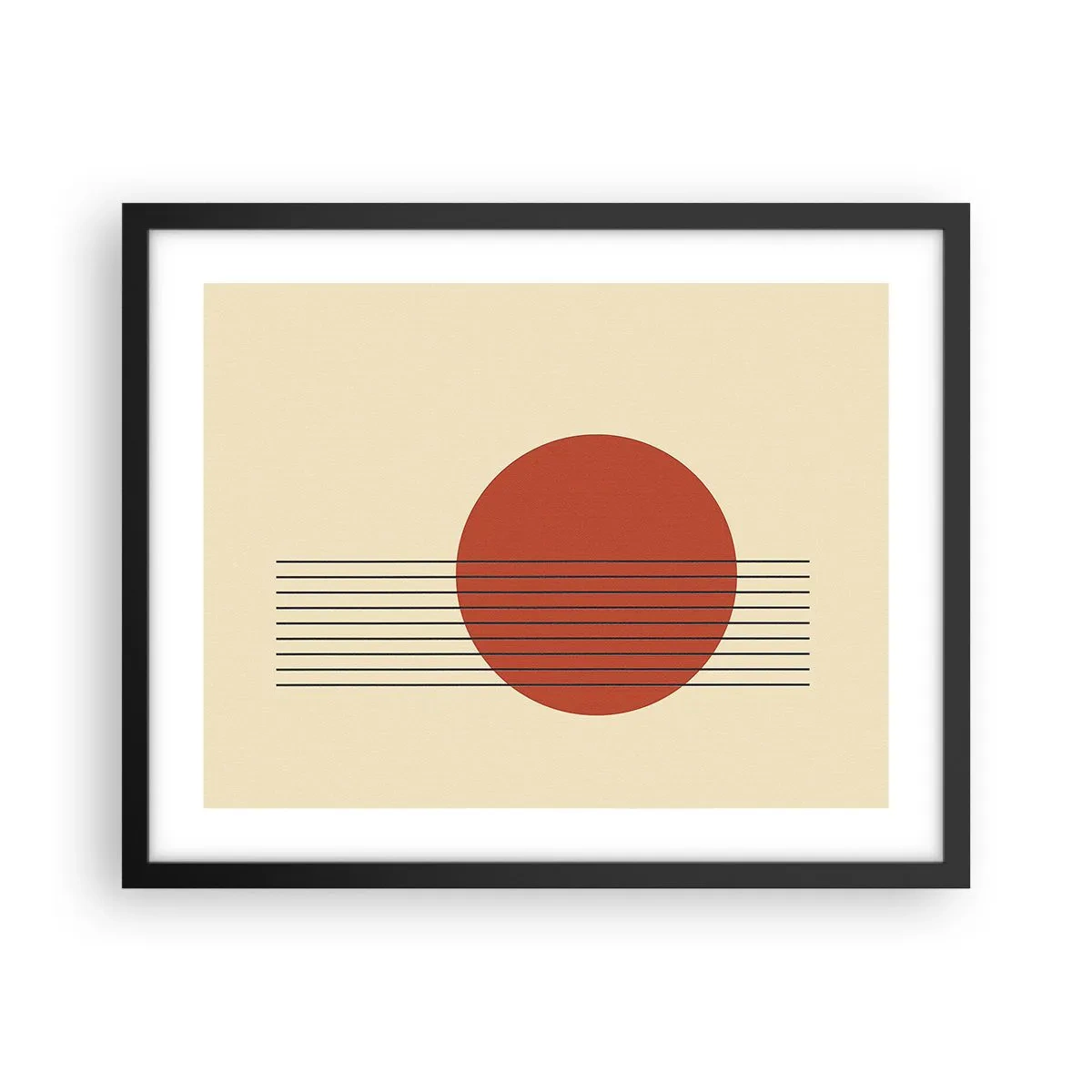 Pôster com moldura preta - Em círculo e mais além - 50x40 cm