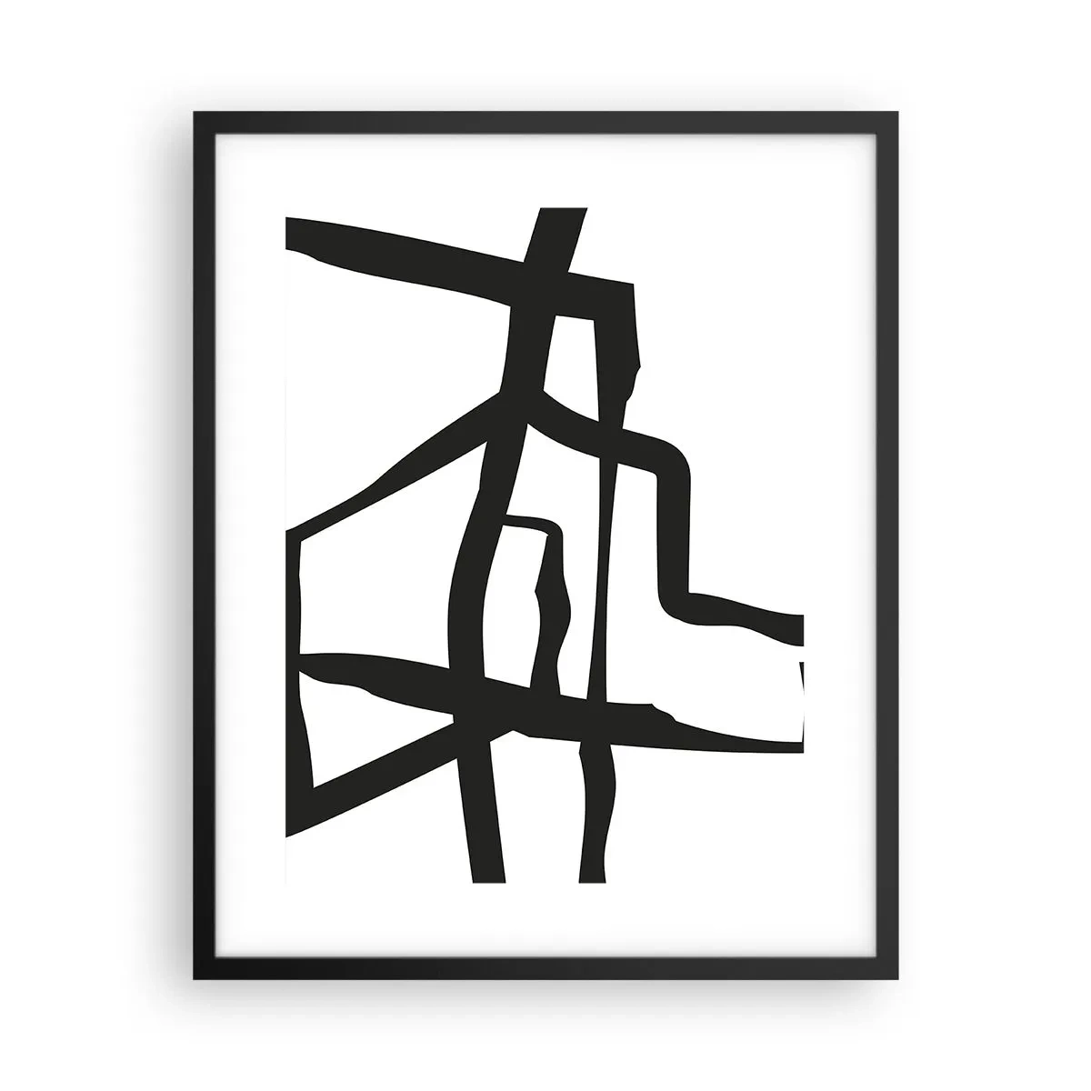 Pôster com moldura preta - Projeto preto e branco - 40x50 cm