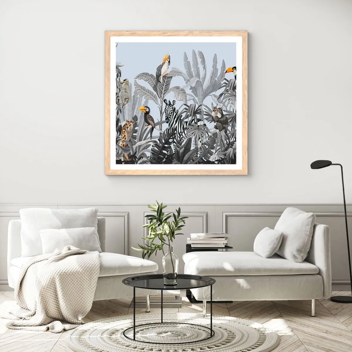 Pôster com moldura de carvalho claro - Conto de fadas africano - 50x50 cm