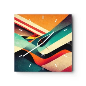 Relógio de parede - Relógio em vidro - Composição intensa - 30x30 cm