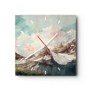 Relógio de parede - Relógio em vidro - Lâminas de rocha - 30x30 cm