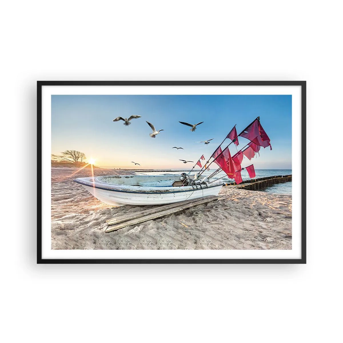 Pôster com moldura preta - Um merecido descanso - 91x61 cm