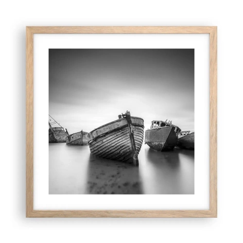 Pôster com moldura de carvalho claro - Apenas lembranças... - 40x40 cm