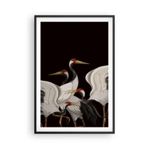 Pôster com moldura preta - Assuntos de aves - 61x91 cm