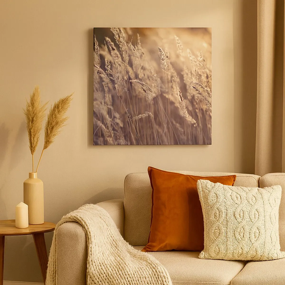 Quadro em tela - Pronto para receber o outono - 30x30 cm