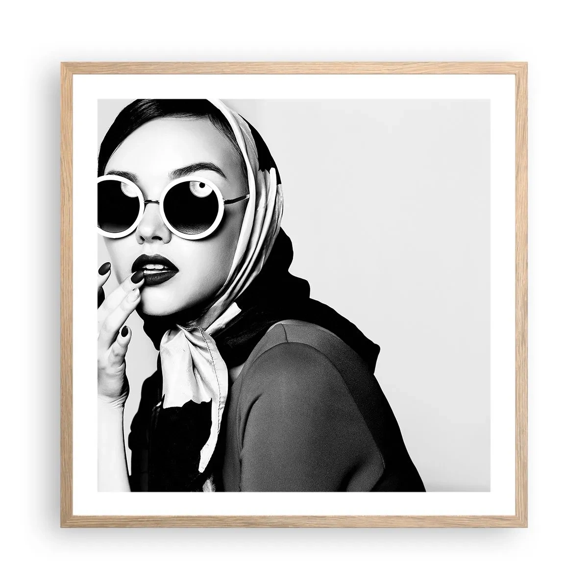 Pôster com moldura de carvalho claro - Saudações dos anos 60 - 60x60 cm