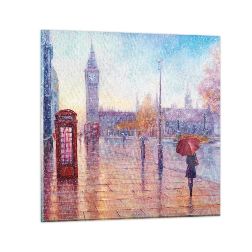 Quadro em vidro - Um dia de outono em Londres - 60x60 cm