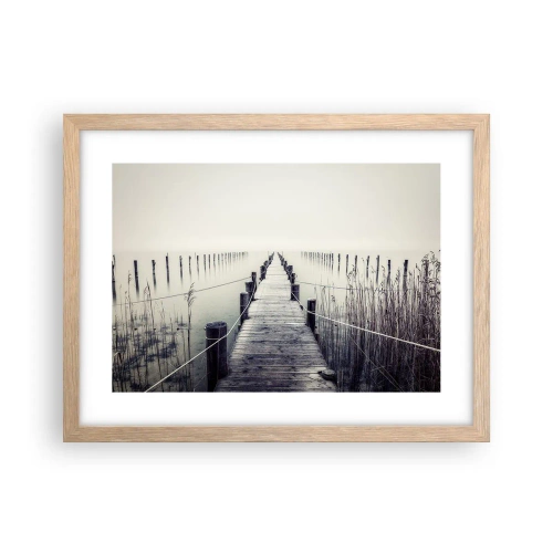 Pôster com moldura de carvalho claro - Mergulhe em paz - 40x30 cm