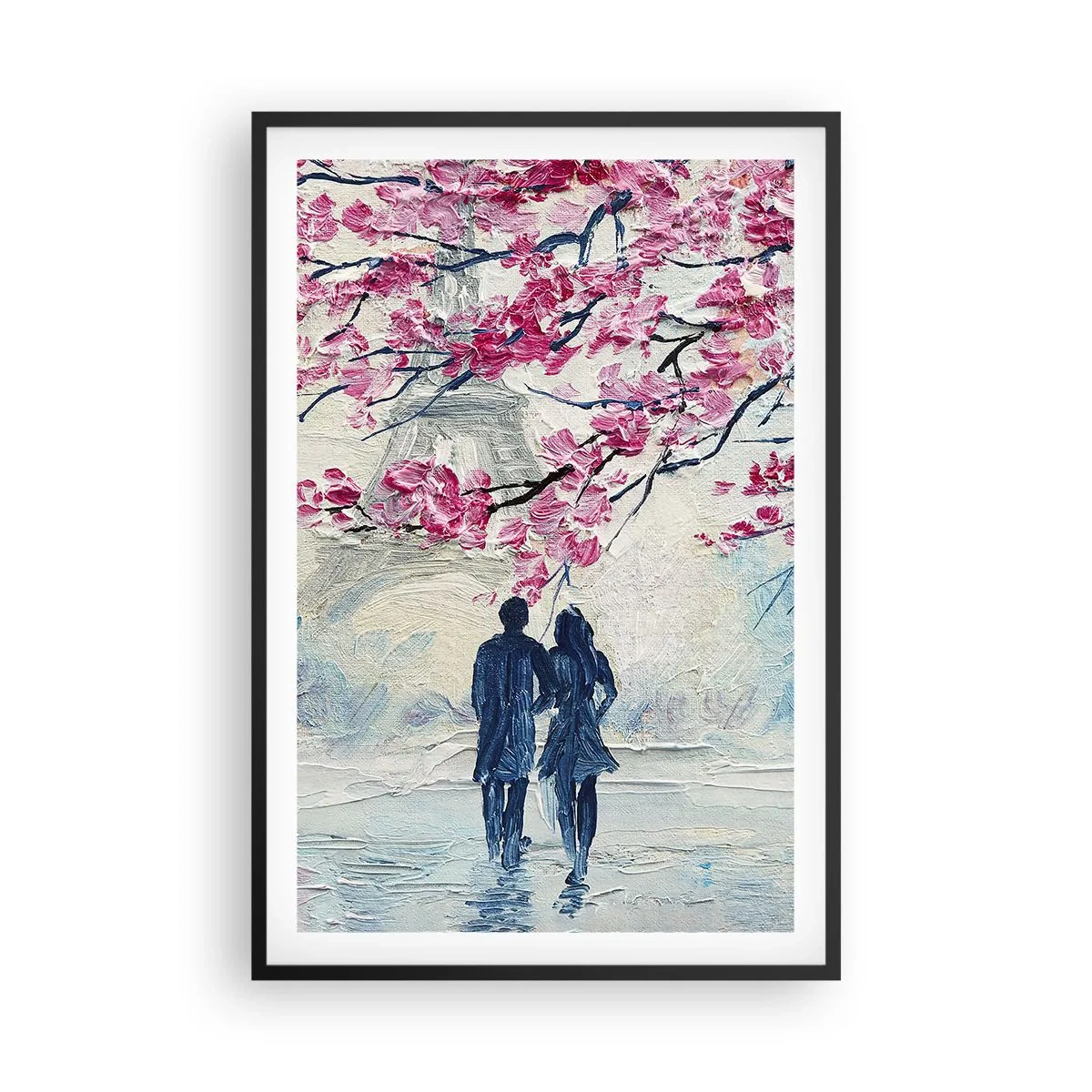 Pôster com moldura preta - Passeio romântico - 61x91 cm