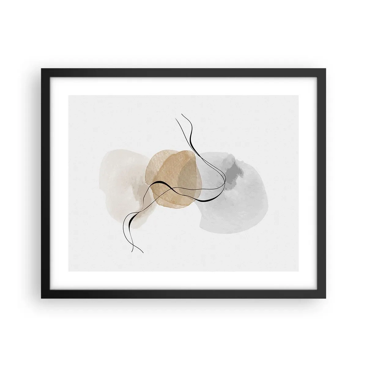Pôster com moldura preta - Contas ao vento - 50x40 cm