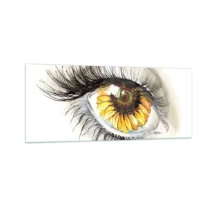Quadro em vidro - Um olhar tão quente como o verão - 100x40 cm