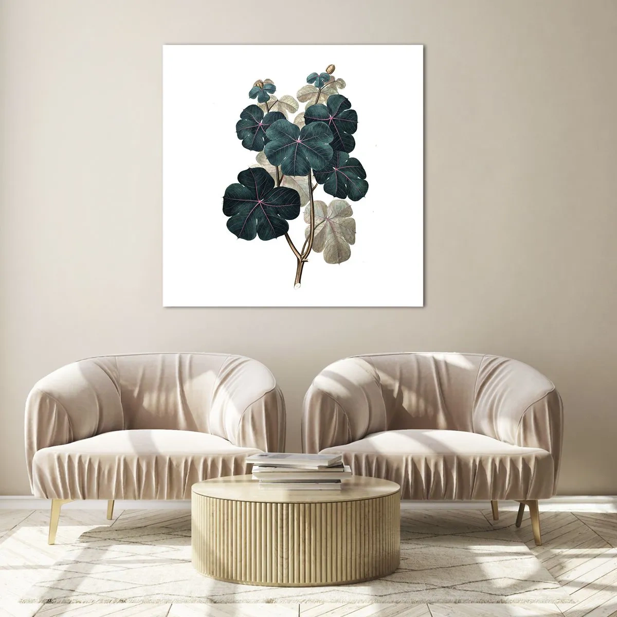 Quadro em vidro - Do antigo herbário - 60x60 cm