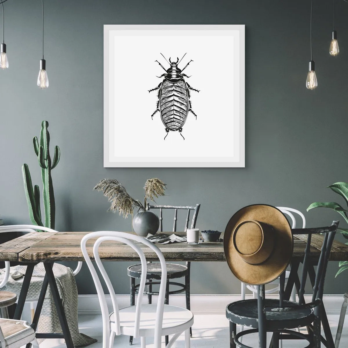 Pôster em moldura branca - Que exemplo! - 60x60 cm