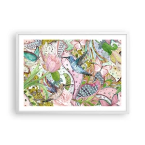 Pôster em moldura branca - Emaranhados em trepadeiras - 70x50 cm