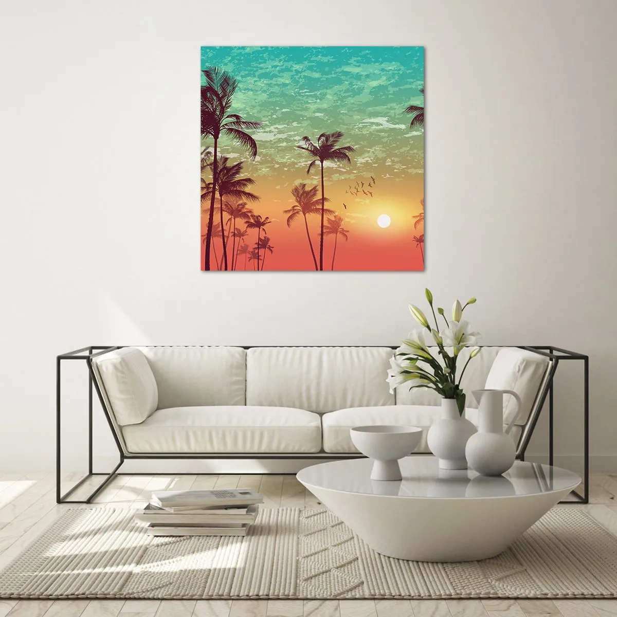Quadro em vidro - Climas tropicais - 70x70 cm