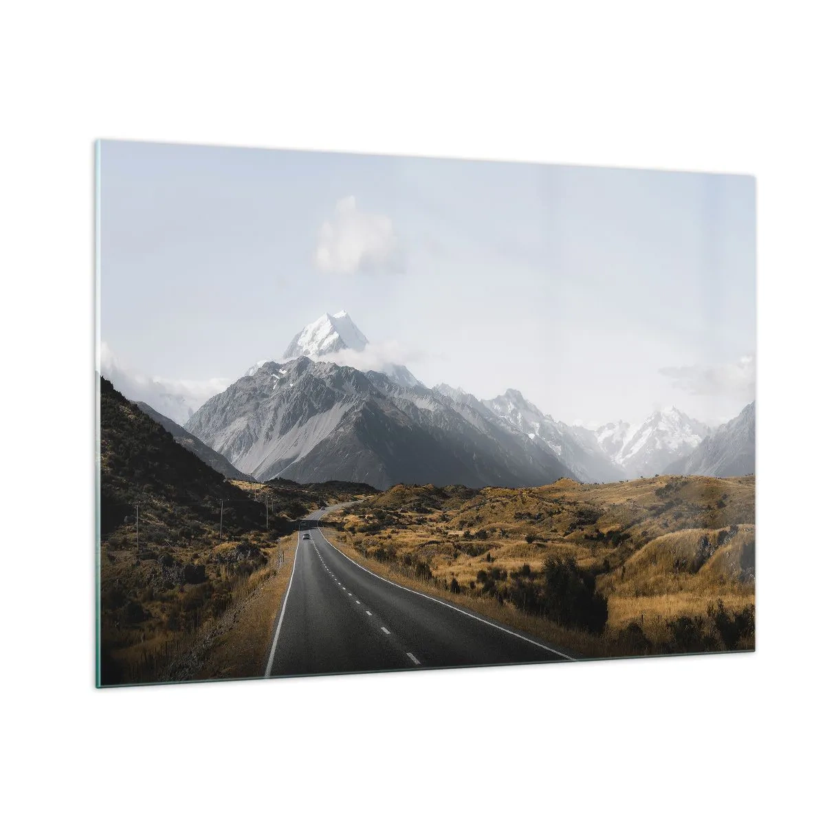 Quadro em vidro - O caminho para o coração das montanhas - 100x70 cm