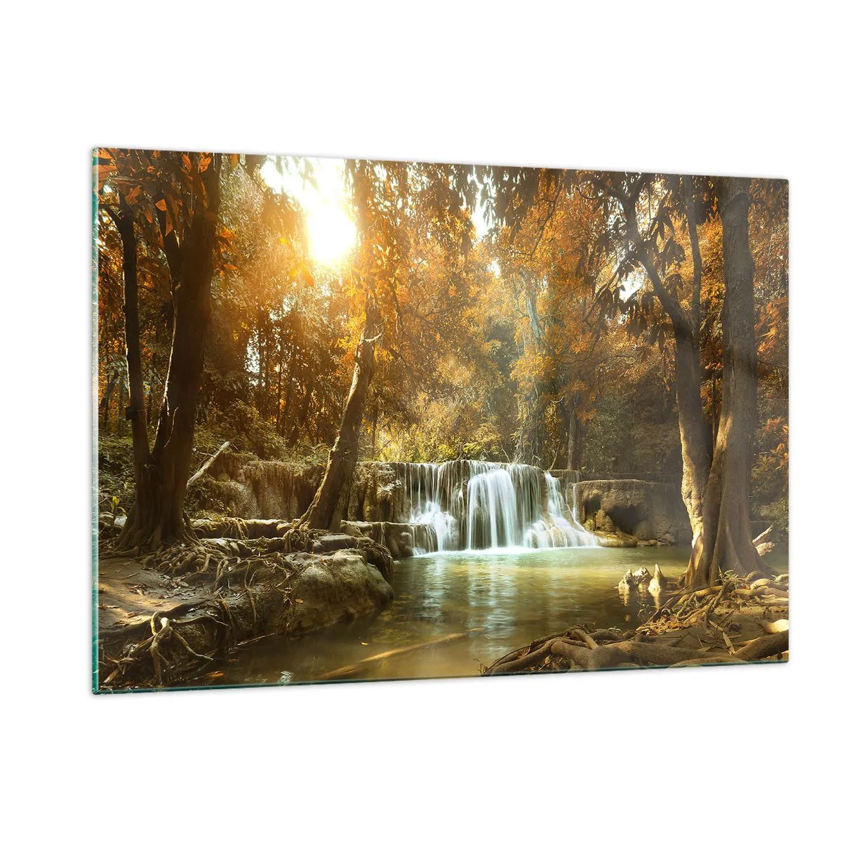 Quadro em vidro - A cascata do parque - 120x80 cm