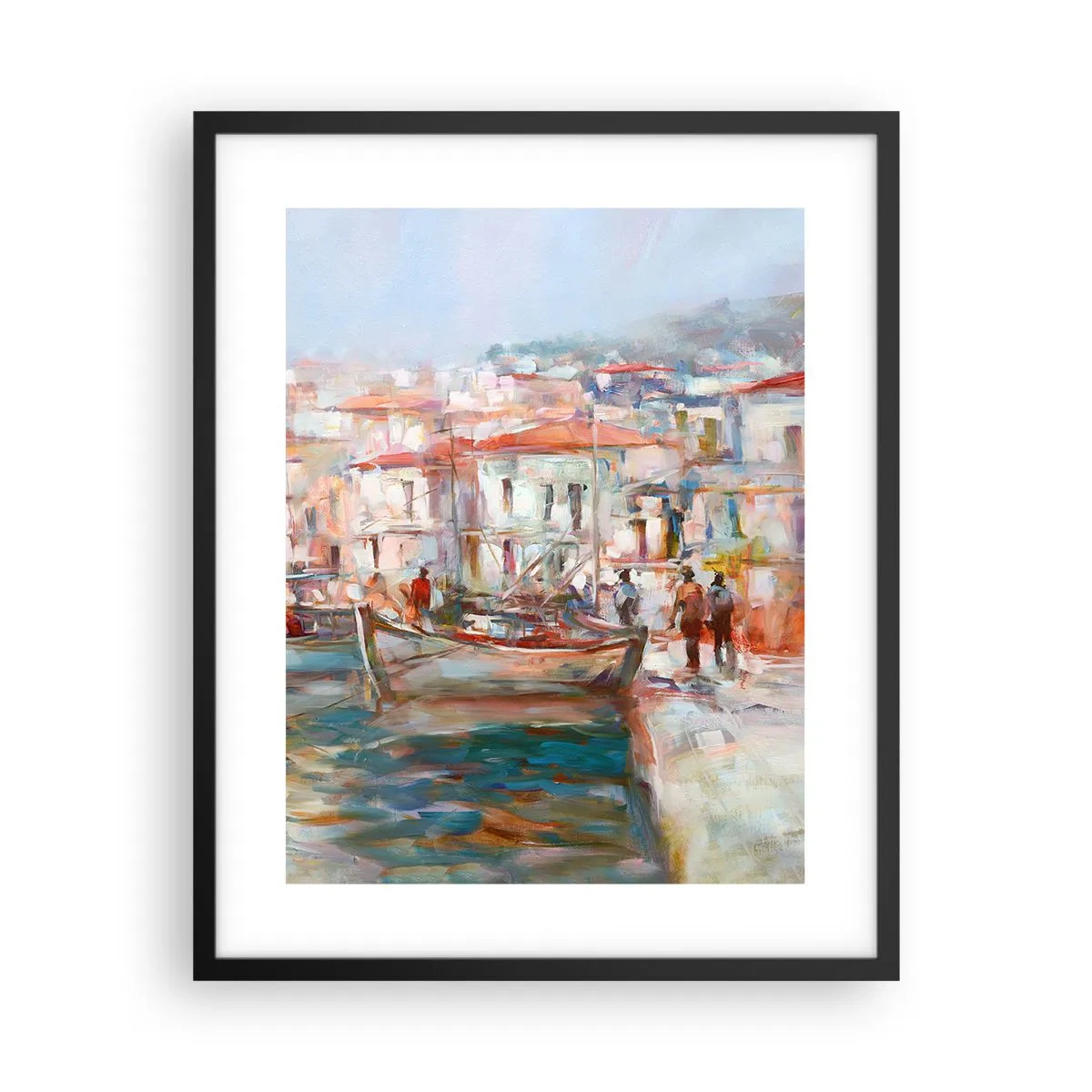 Pôster com moldura preta - Férias em pastel - 40x50 cm