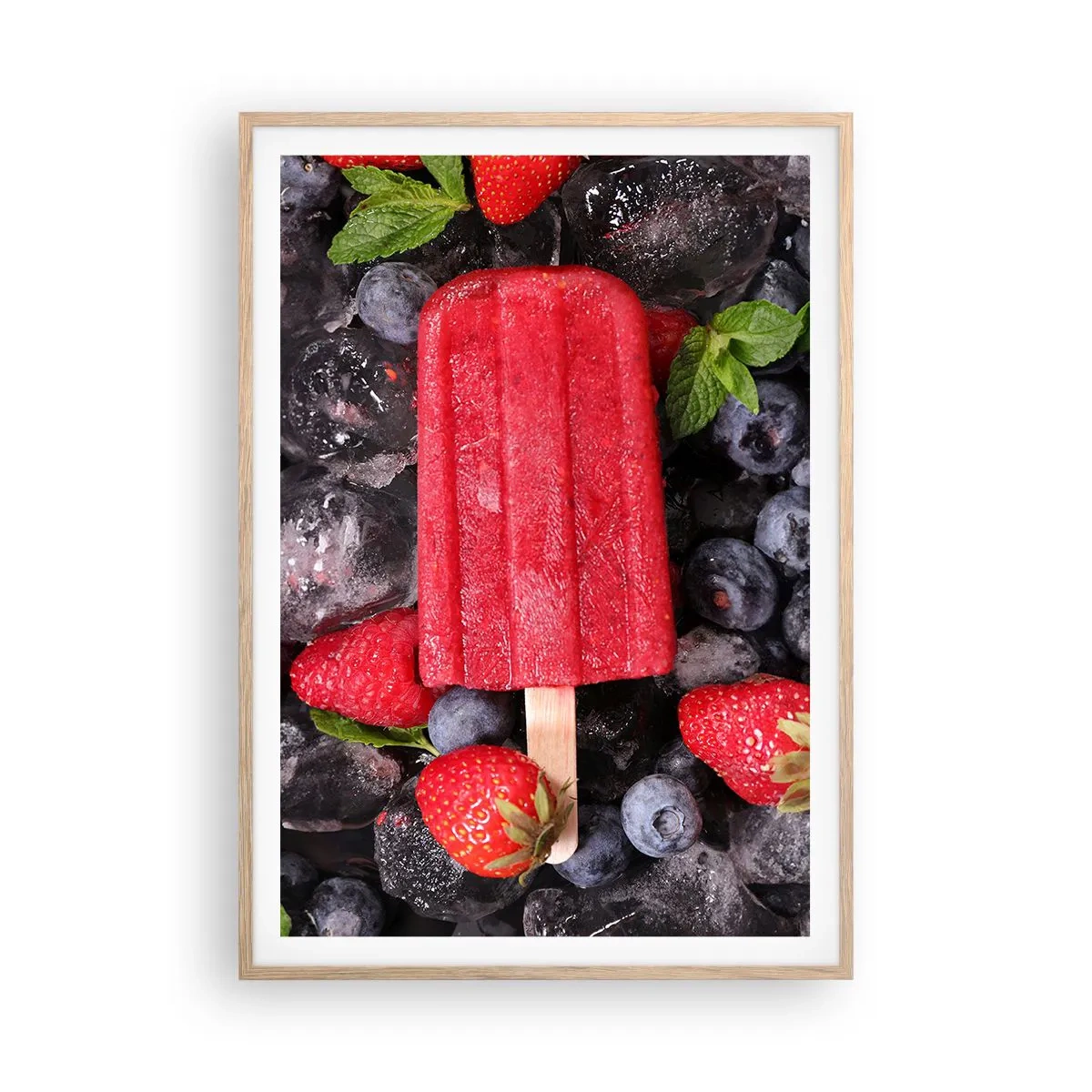 Pôster com moldura de carvalho claro - O sabor de um verão quente - 70x100 cm