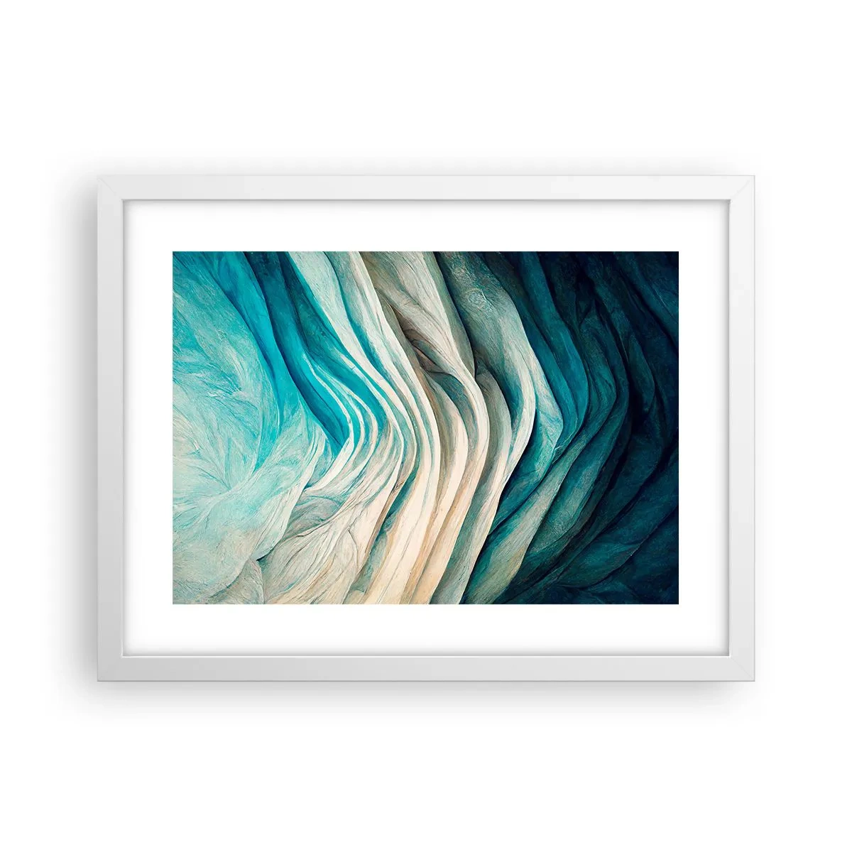 Pôster em moldura branca - Insaciabilidade azul - 40x30 cm