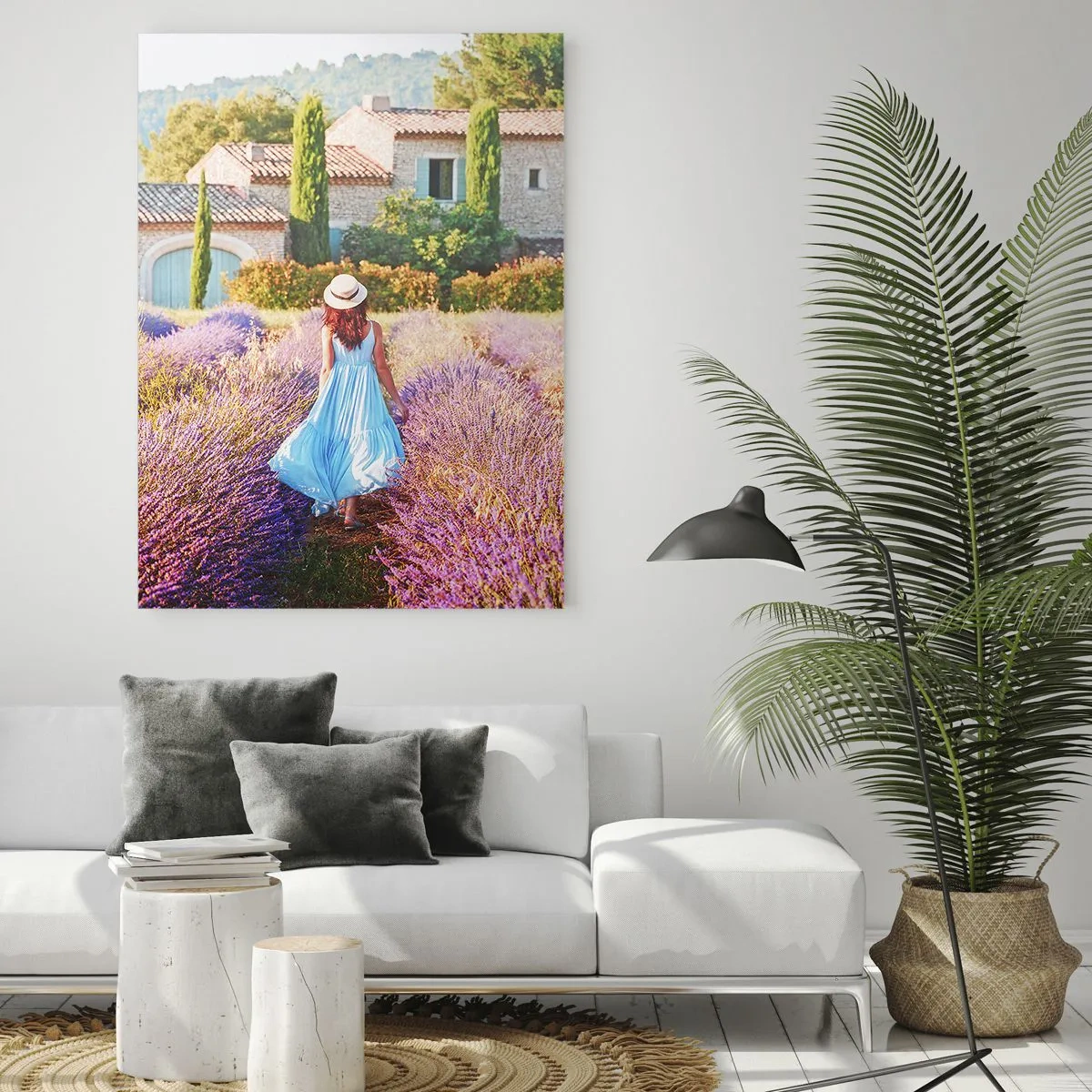 Quadro em vidro - Menina Lavanda - 50x70 cm