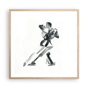 Pôster com moldura de carvalho claro - Num só ritmo - 60x60 cm