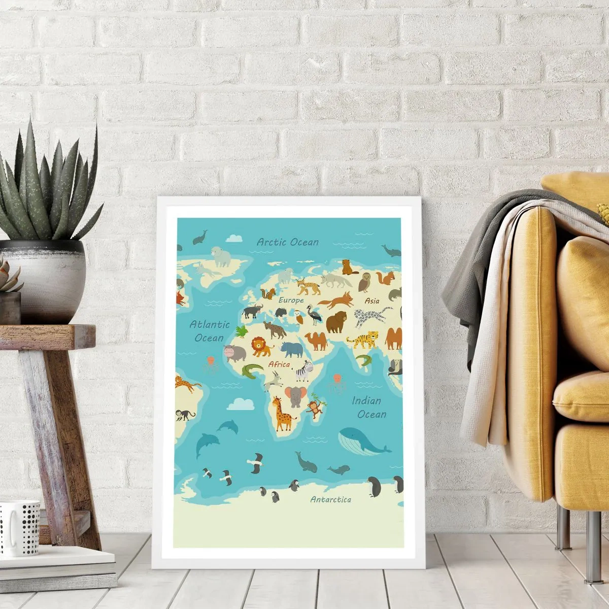 Pôster em moldura branca - Bons vizinhos - 30x40 cm