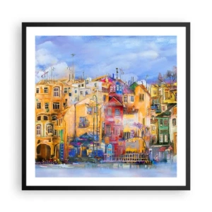 Pôster com moldura preta - Estamos juntos - 60x60 cm