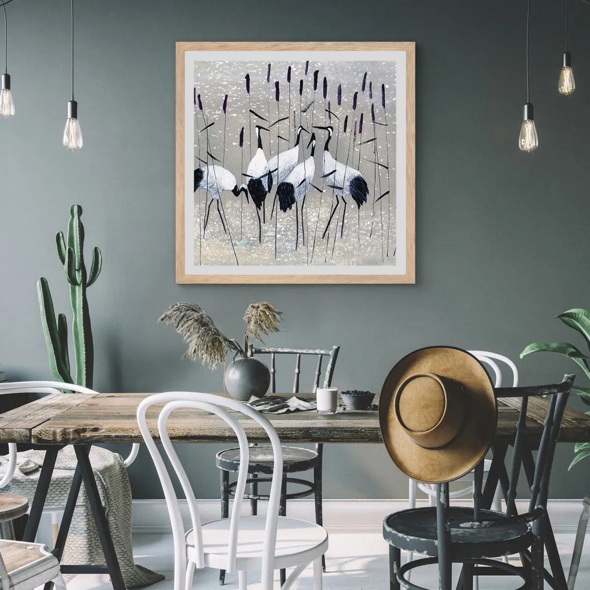 Pôster com moldura de carvalho claro - Entre os seus - 60x60 cm