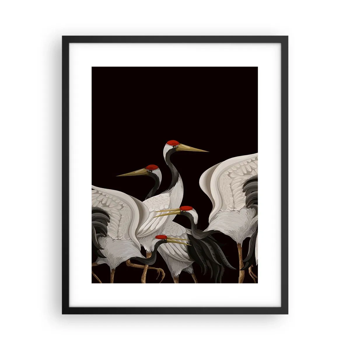Pôster com moldura preta - Assuntos de aves - 40x50 cm