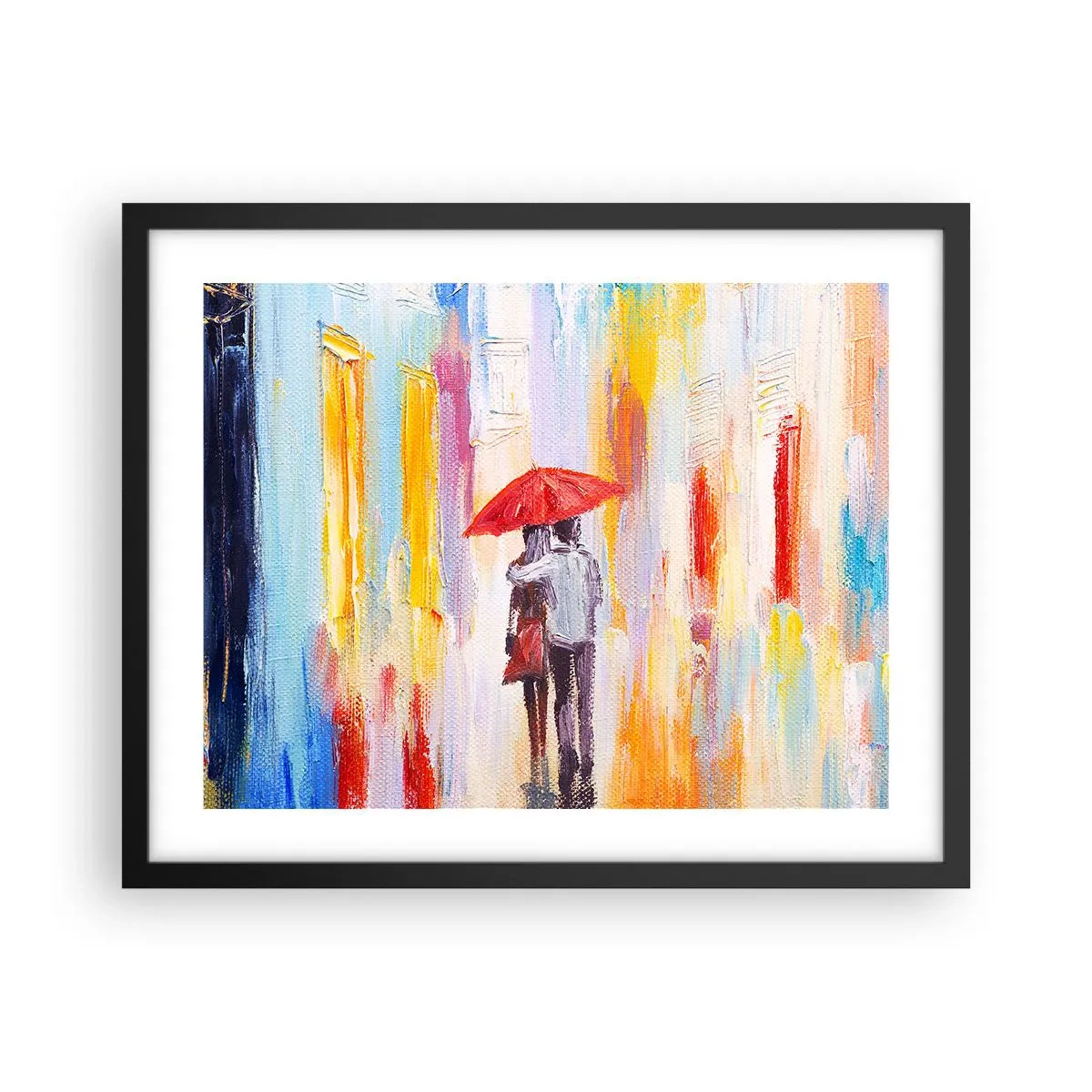 Pôster com moldura preta - Que continue a chover - 50x40 cm