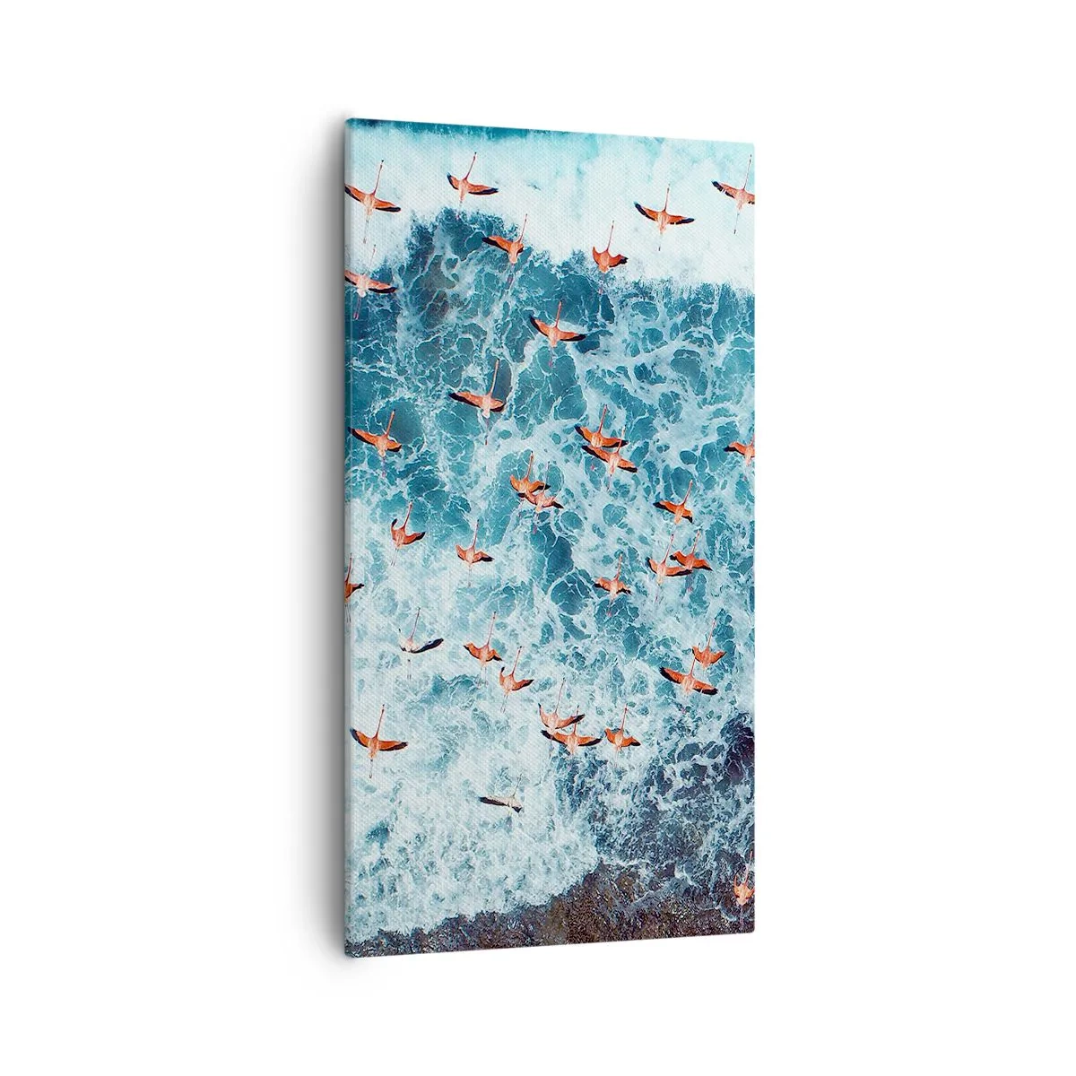 Quadro em tela - Desfile à beira-mar - 55x100 cm