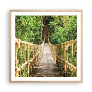 Pôster com moldura de carvalho claro - Suspenso na vegetação - 60x60 cm