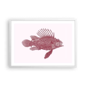 Pôster em moldura branca - Um habitante de águas exóticas - 70x50 cm