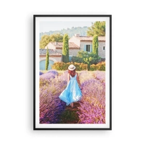 Pôster com moldura preta - Menina Lavanda - 61x91 cm