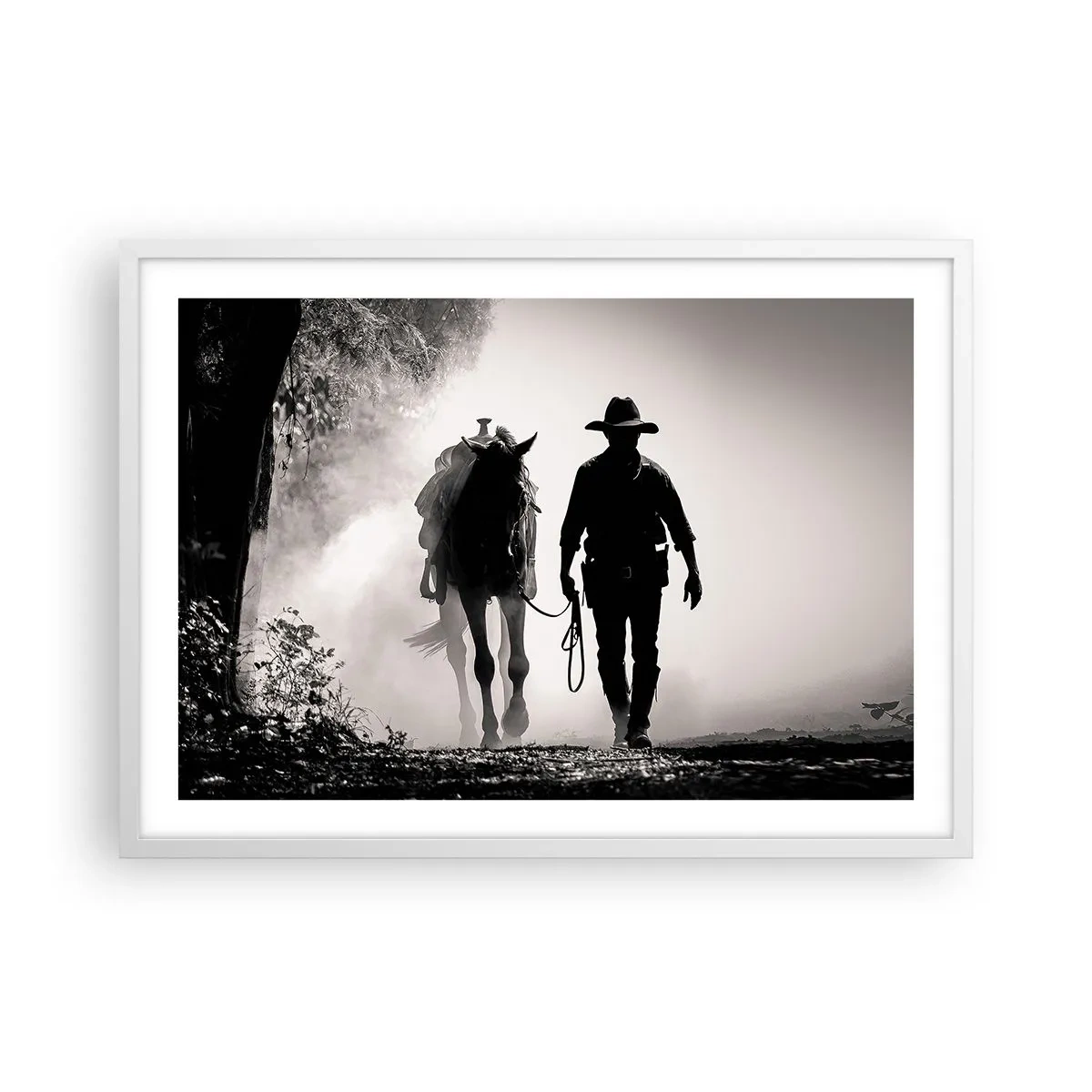 Pôster em moldura branca - Manhã no Texas - 70x50 cm