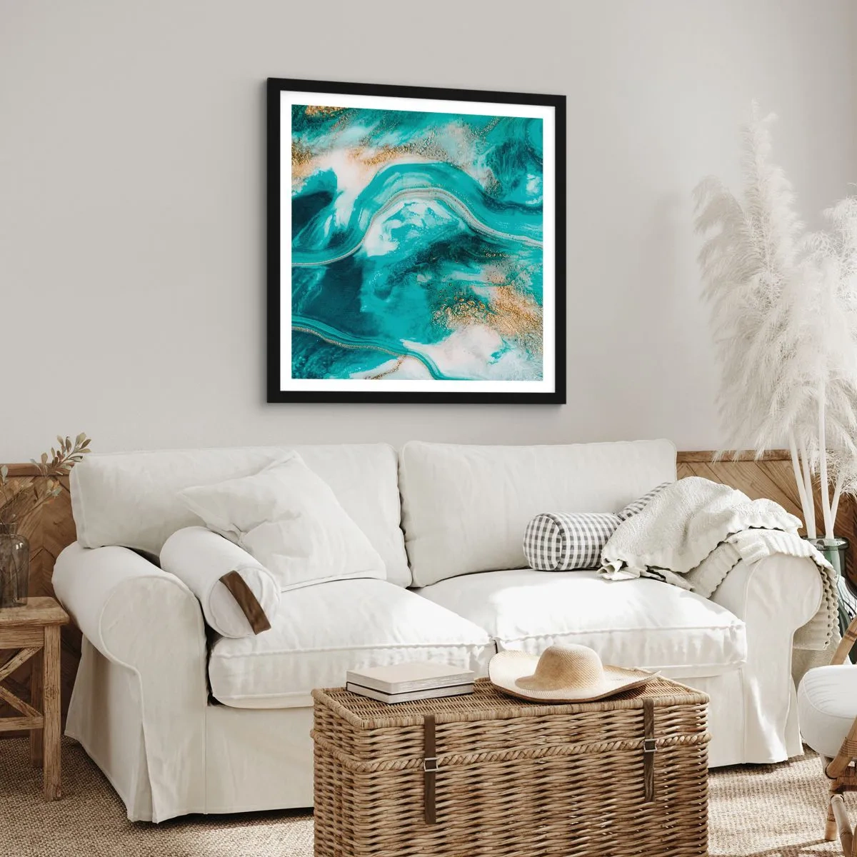 Pôster com moldura preta - Rio do Ouro - 60x60 cm