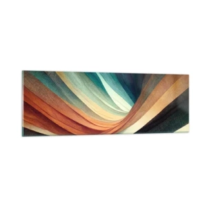 Quadro em vidro - Tecido de cores - 90x30 cm